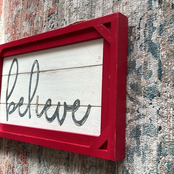 Believe Farm House Distressed Wood Sign New With Tags - Picture 2 of 9